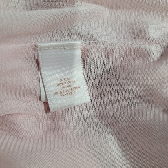 LC Lauren Conrad Belted Flutter Short Sleeve V Neck Pink Striped Dress XS - Picture 9 of 14